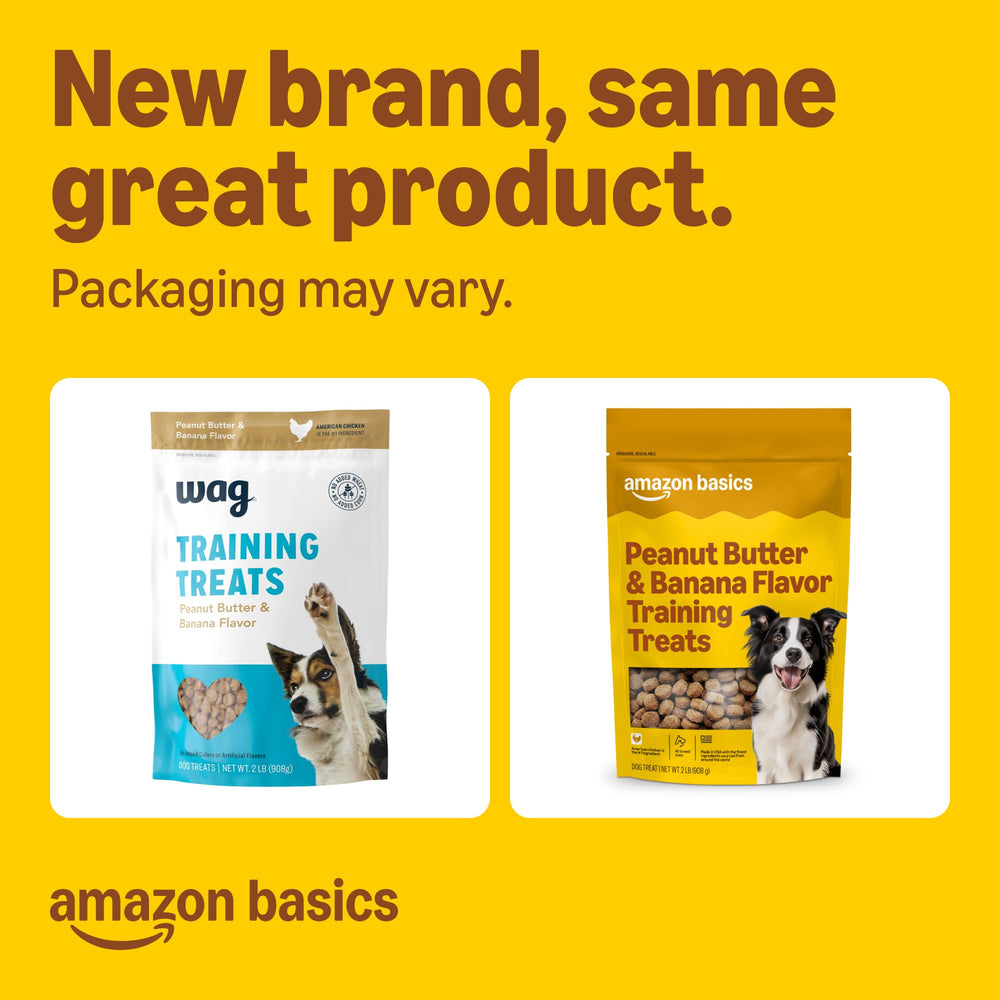 Amazon Basics premier ingrédient poulet américain et saveurs cacahuète-banane.