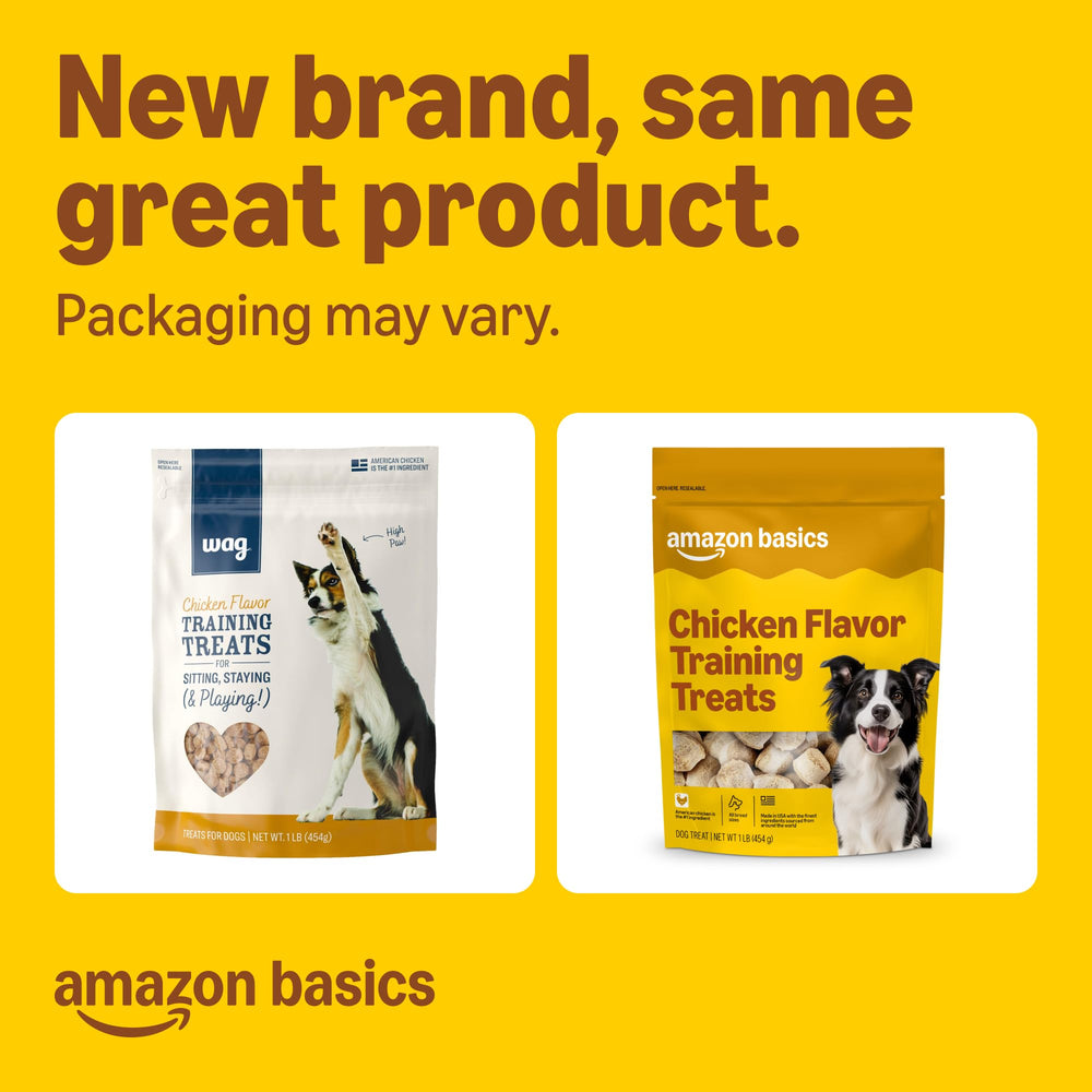 Sachet d'un livre de friandises pour chien, récompense au poulet.