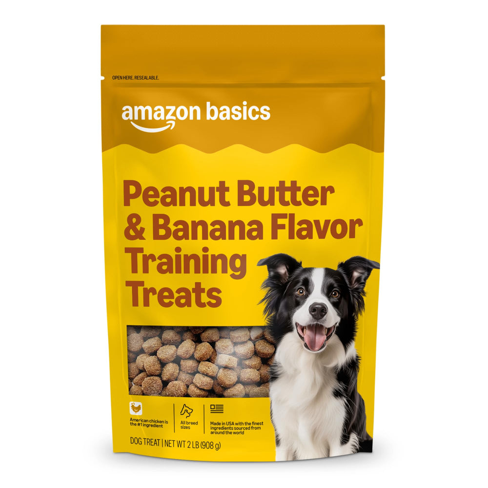 Amazon Basics sachet d'entraînement: friandise poulet cacahuète banane pour récompenser lors des séances.