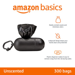 Sacs Amazon Basics sans parfum format 13x9, idéal pour balades généreuses.