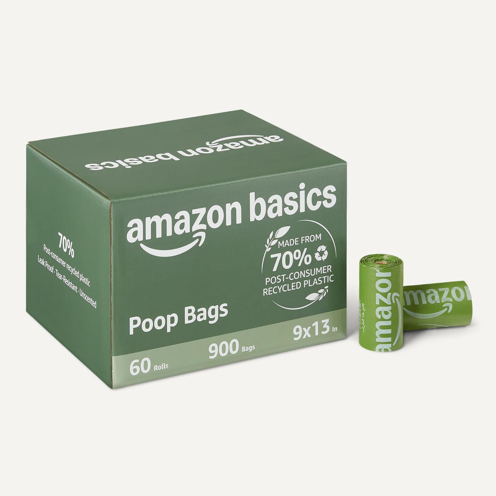 Amazon Basics sacs-poubelle-dimensions-13x9-pouces, adaptés à une utilisation quotidienne lors des balades.