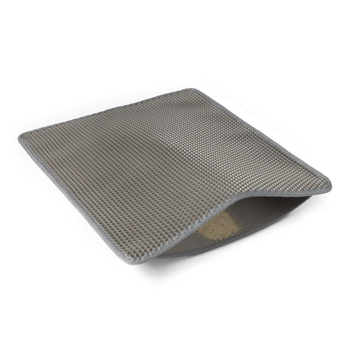 Amazon Basics tapis litière chat double-couche capture les débris et nettoie le sol.
