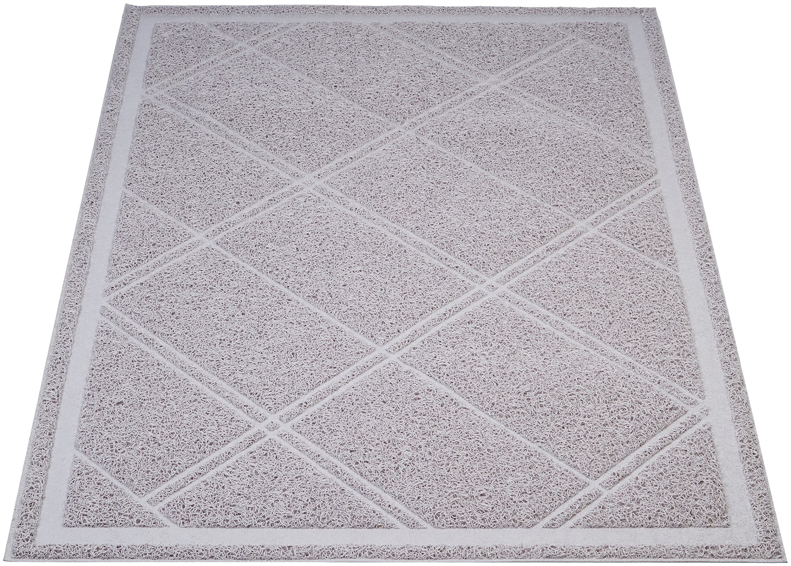 Amazon Basics tapis-litiere-chat-gris anti-projections: réduit la dispersion de la litière autour du bac