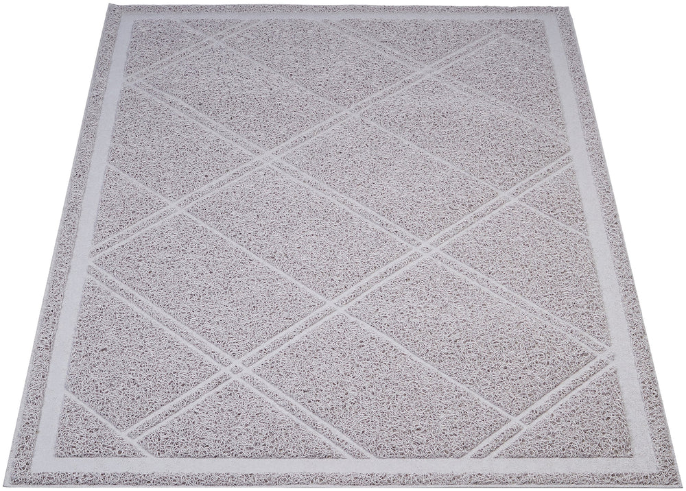 Amazon Basics tapis-litiere-chat-gris anti-projections: réduit la dispersion de la litière autour du bac
