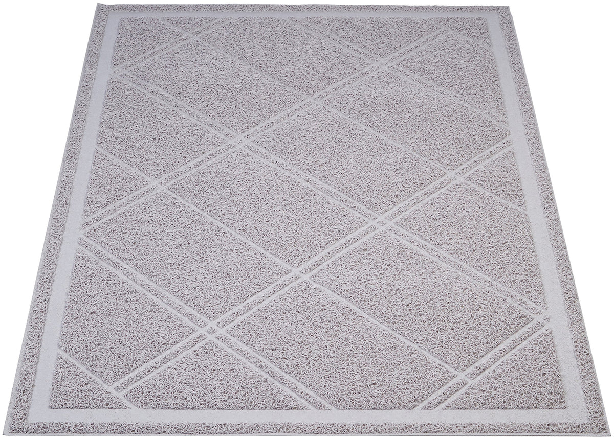 Amazon Basics tapis-litiere-chat-gris anti-projections: réduit la dispersion de la litière autour du bac