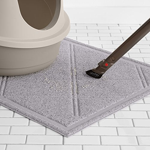 Amazon Basics tapis-litiere-chat-gris dimensions-35x24: taille adaptée à la plupart des bacs standard
