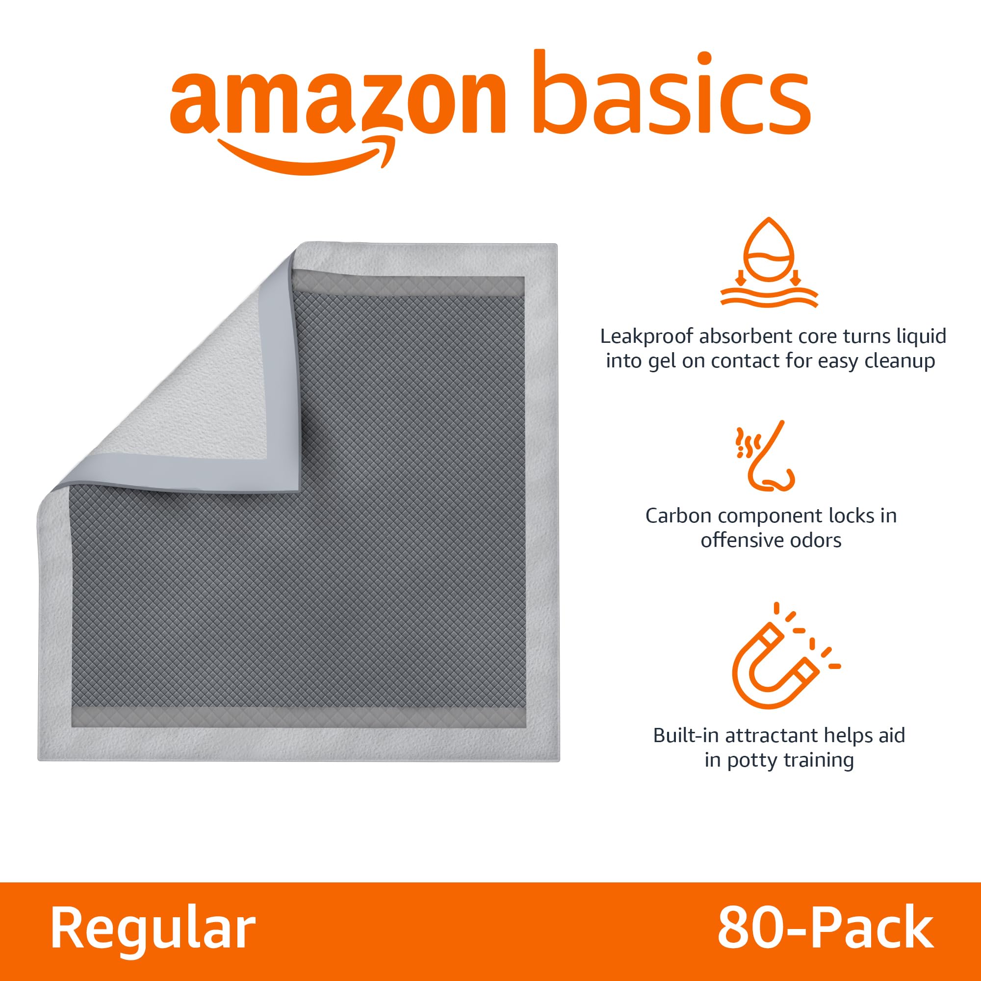 Paquet de tapis-pipi Amazon Basics, absorption efficace et neutralisation des odeurs.