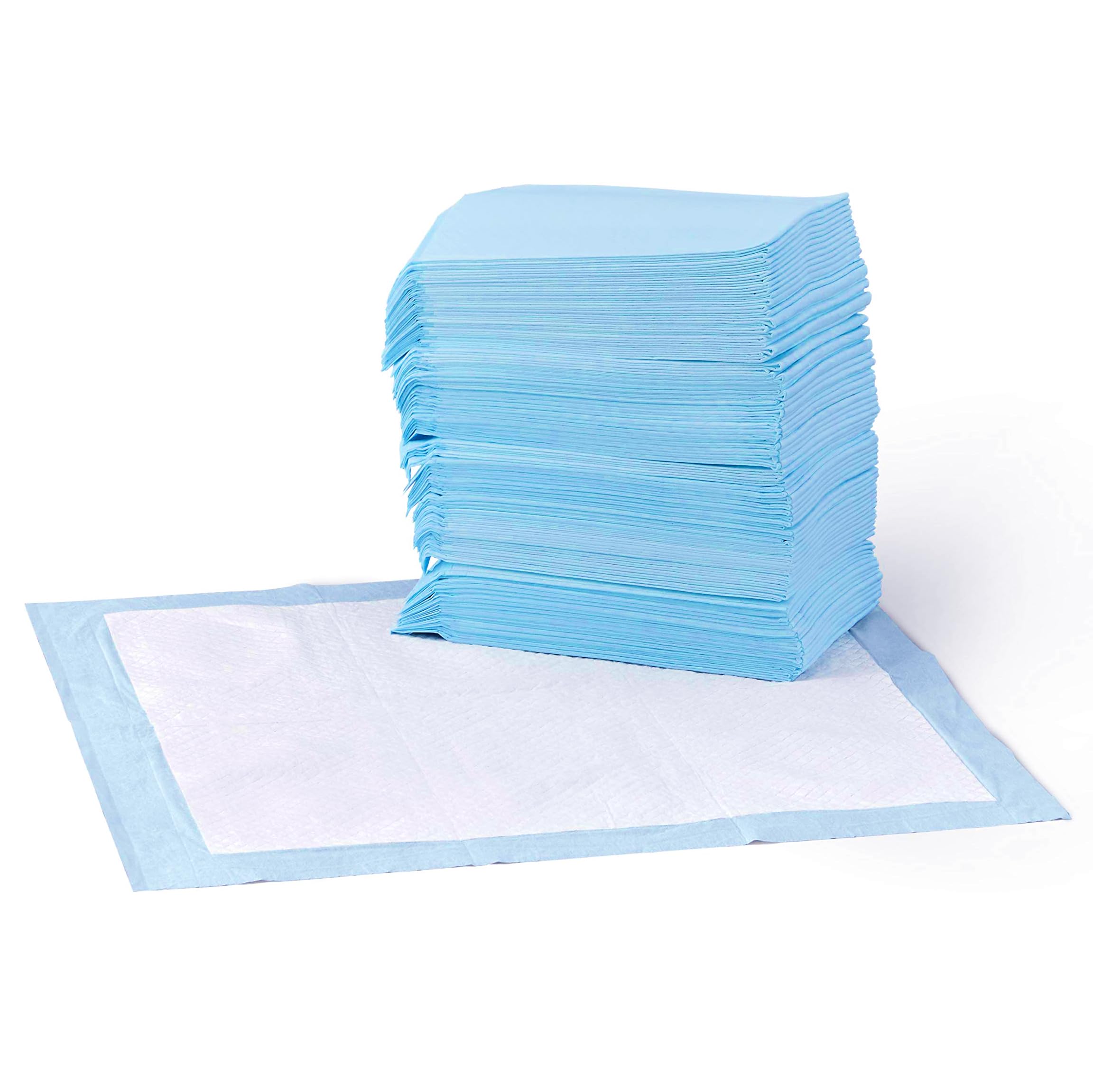 Amazon Basics tapis-pipi bleu et blanc, absorption rapide pour chien.