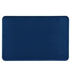 Tapis Amazon Basics en silicone bleu, antidérapant, sous bols pour nourriture et eau des animaux.