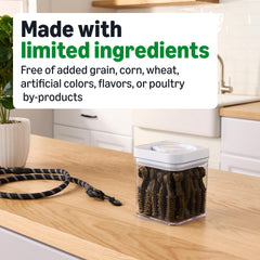Texture mâchée Amazon Basics – stimulation et appétence.