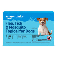 Amazon Basics topique pour chiens moyens, pack de six, pratique pour la prévention.