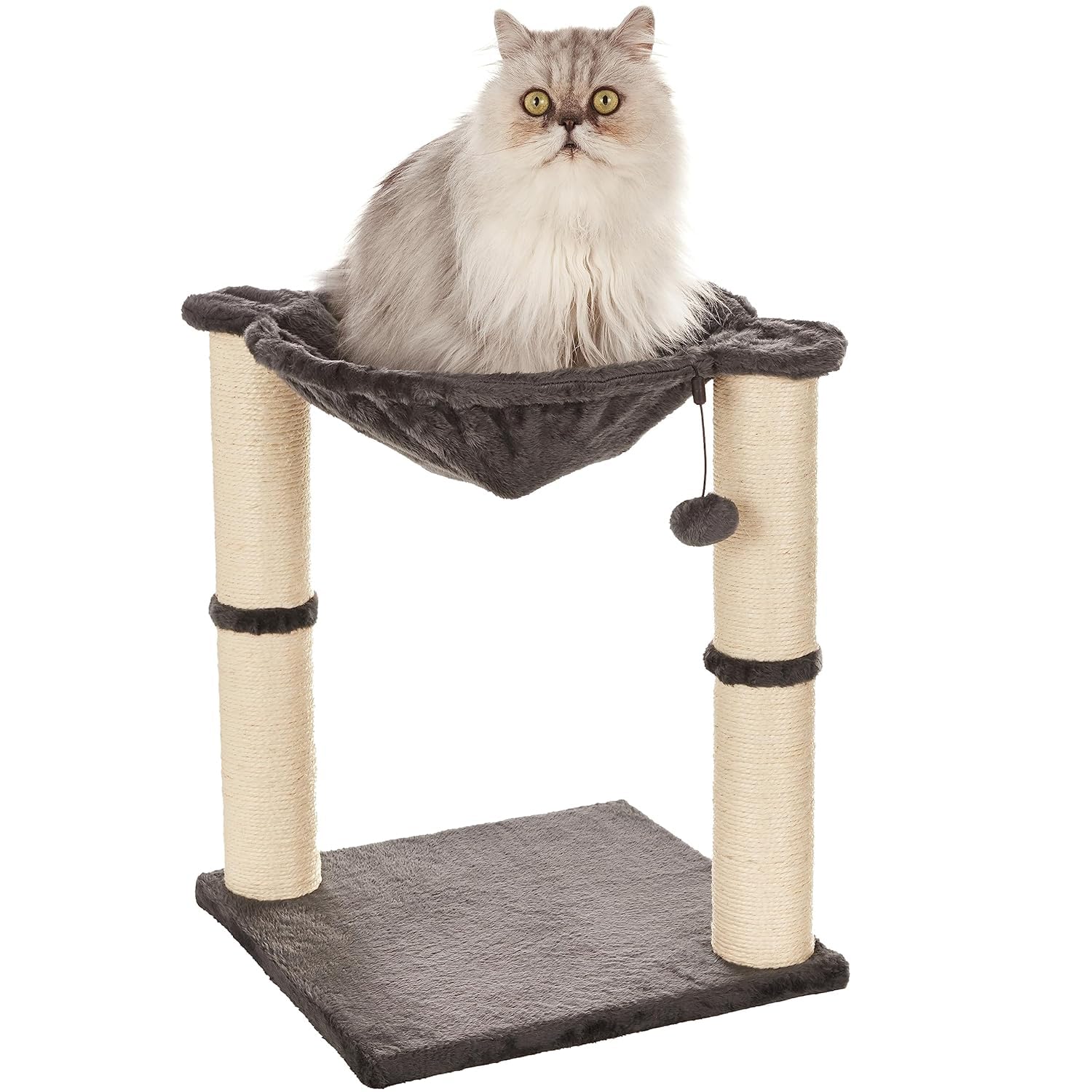 Tour Amazon Basics pour chat avec hamac et postes griffes, favorise activité et repos.
