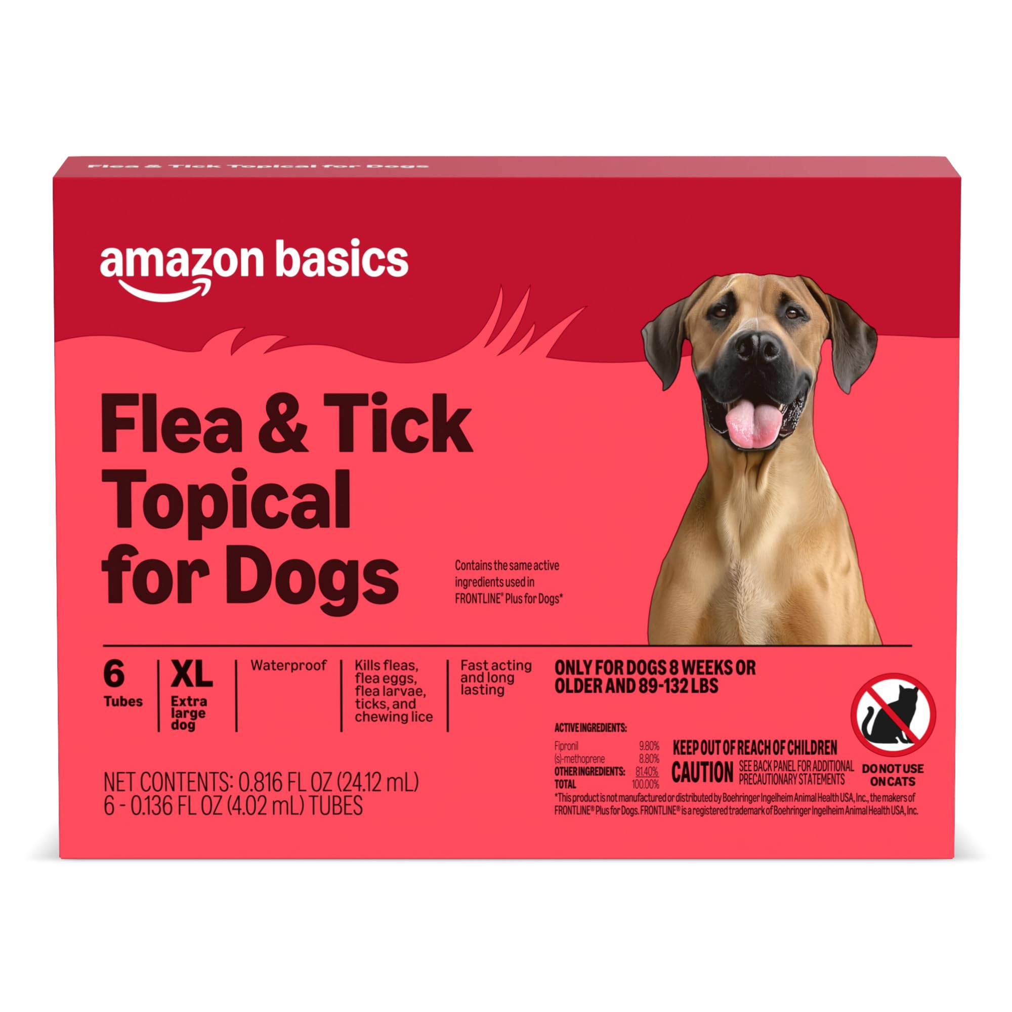 Amazon Basics traitement puces et tiques chien extra-large emballage principal