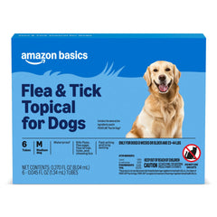Amazon Basics – bouteille de traitement puces et tiques pour chien moyen, action rapide.