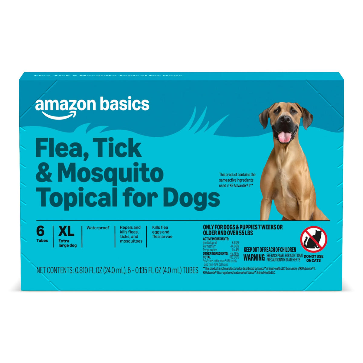 Amazon Basics traitement topique pour chien de grande taille, flacon prêt à l’emploi.