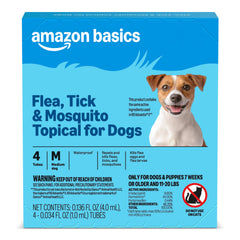 Amazon Basics – bouteille de traitement topique chien moyen, application simple.