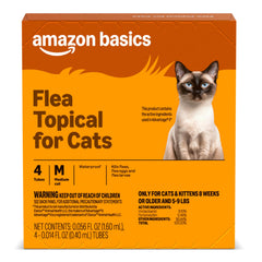 Amazon Basics Traitement topique pour chat moyen, flacon 4 doses, protection mensuelle.