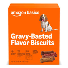 Amazon Basics biscuits chien boîte 2,27 kg goût sauce nappée pratique pour collation quotidienne