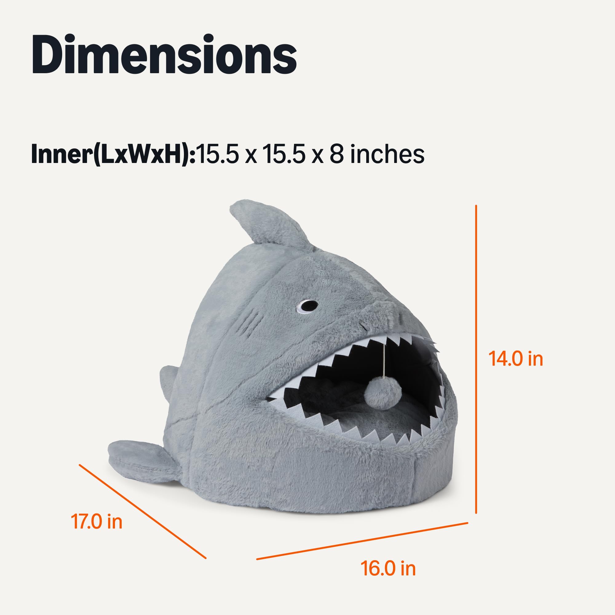 Amazon Basics Nid-chat forme-requin, jouet pendait intégré pour divertir.