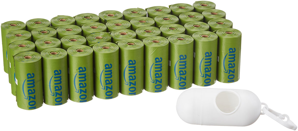 Amazon Basics sacs crottes chien imperméables et distributeur pour ramassage rapide.