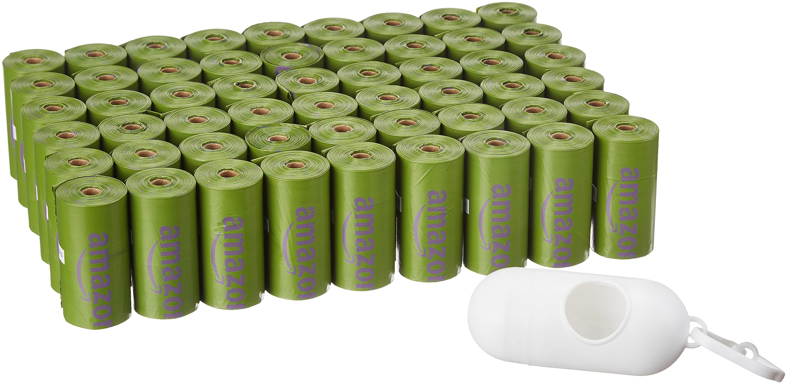 Sacs crottes Amazon Basics avec distributeur et parfum lavande, pratique pour les promenades