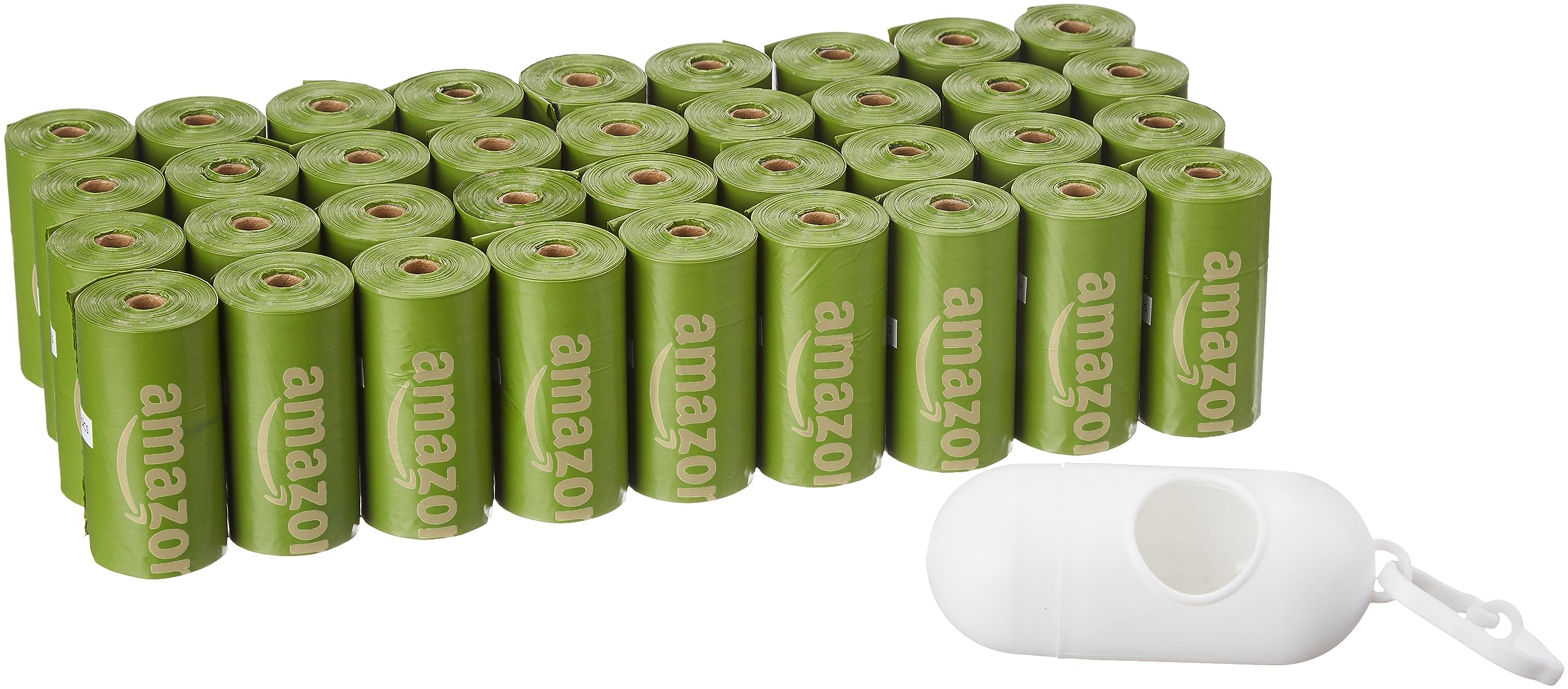 Sacs Amazon Basics pour chien avec distributeur et clip, pratique en promenade.
