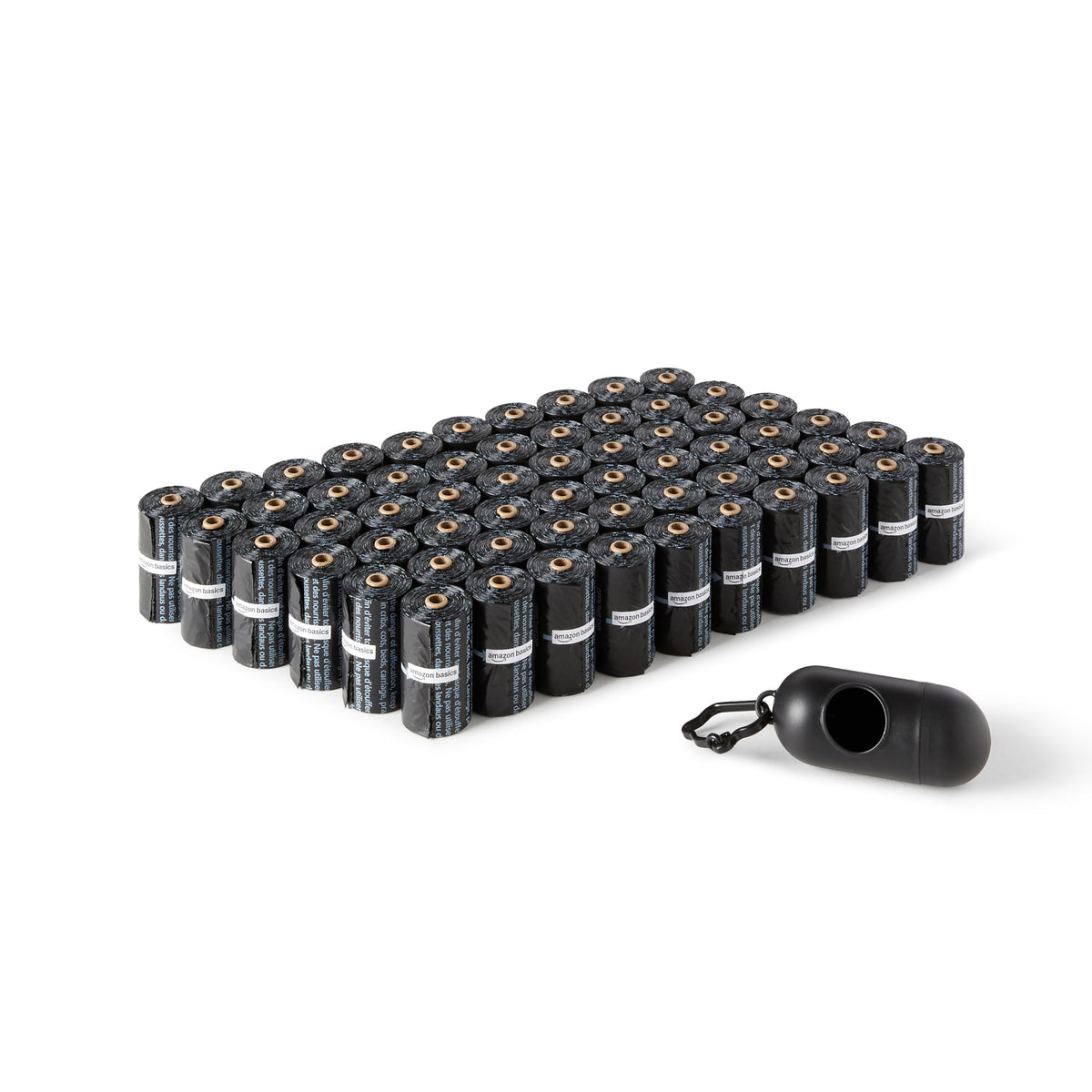 Sacs Amazon Basics pour crottes de chien avec distributeur, pratique pour ramasser en balade.