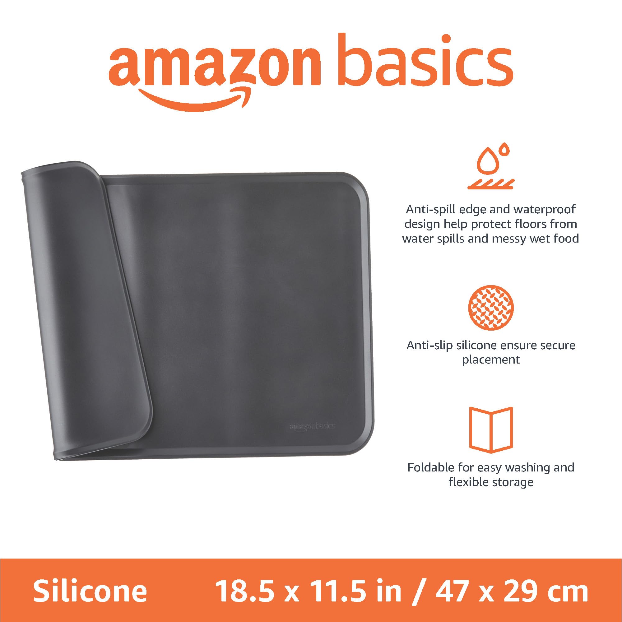 Tapis Amazon Basics en silicone étanche protège le sol des éclaboussures.
