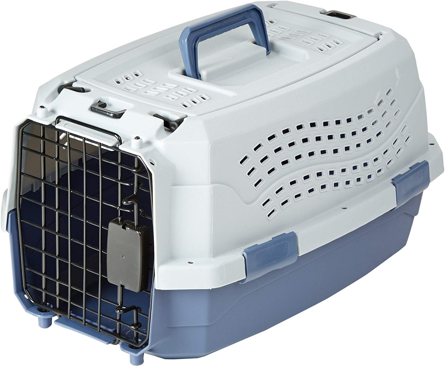 Amazon Basics transporteur pour animaux, vue avant, accès facile pour chats et petits chiens.