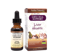 Amber NaturalZ Life Cell Support, bouteille en verre ambré facilitant l administration pour les animaux.