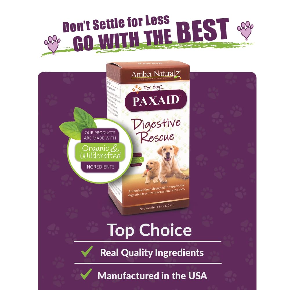 Amber NaturalZ Paxaid, herbes organiques utilisées pour le confort digestif.