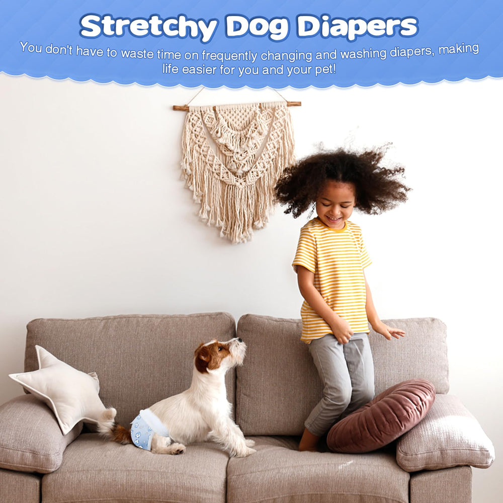 Ambreview motif pingouin sur couches pour chien femelle