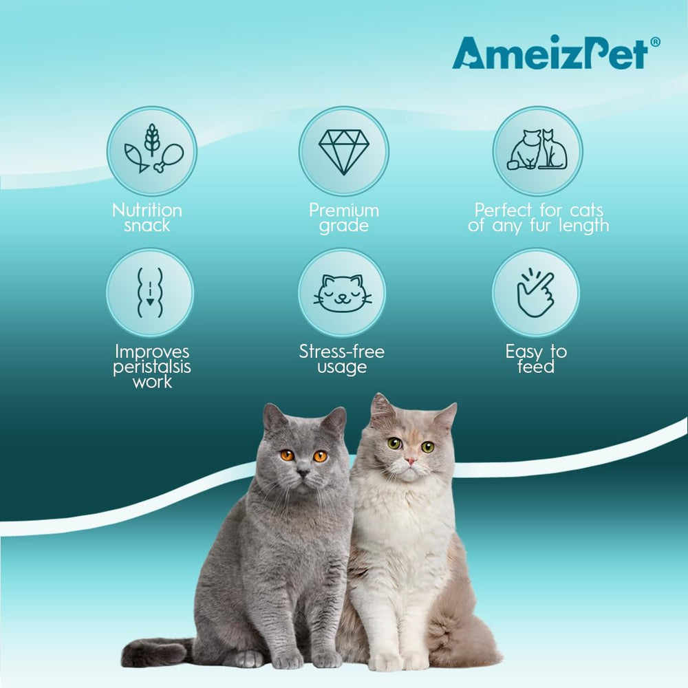 AmeizPet biscuit anti-boules pour chats, soutien potentiel du confort digestif.