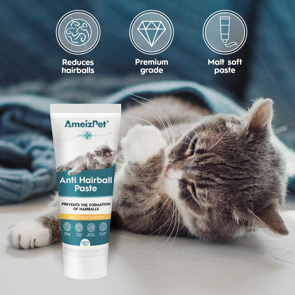 AmeizPet pâte malt chat – texture onctueuse facilitant l’administration orale.