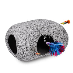 Grotte en céramique Ameliade offrant refuge sûr pour poissons et crevettes.