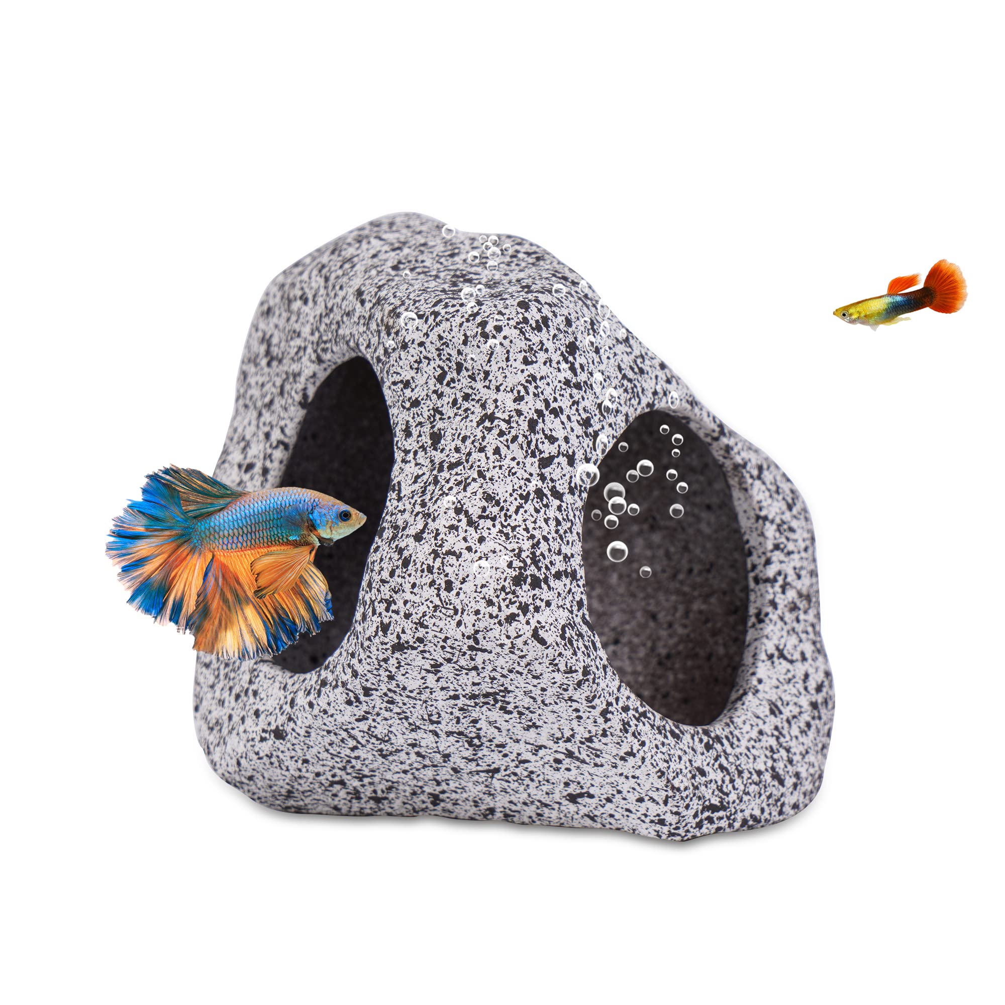 Grotte aquarium en céramique Ameliade – refuge naturel pour poissons.
