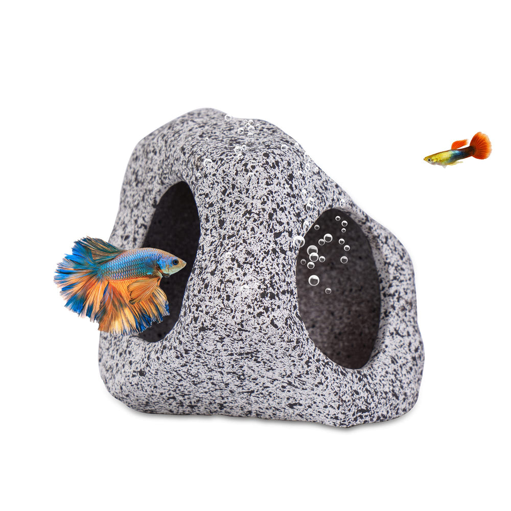 Grotte aquarium en céramique Ameliade – refuge naturel pour poissons.