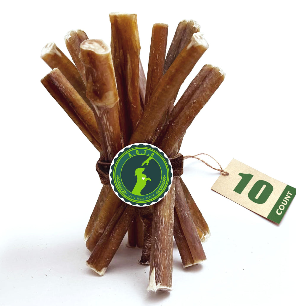 Bully Sticks American Dog Treat Company, pizzle de boeuf 6 pouces, mastication durable.