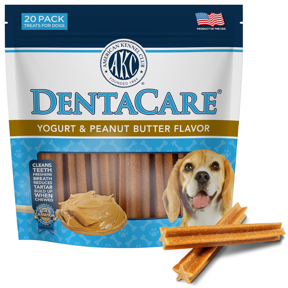 AKC Dentacare yaourt cacahuète – biscuit dentaire pour haleine fraîche lors du mâchage