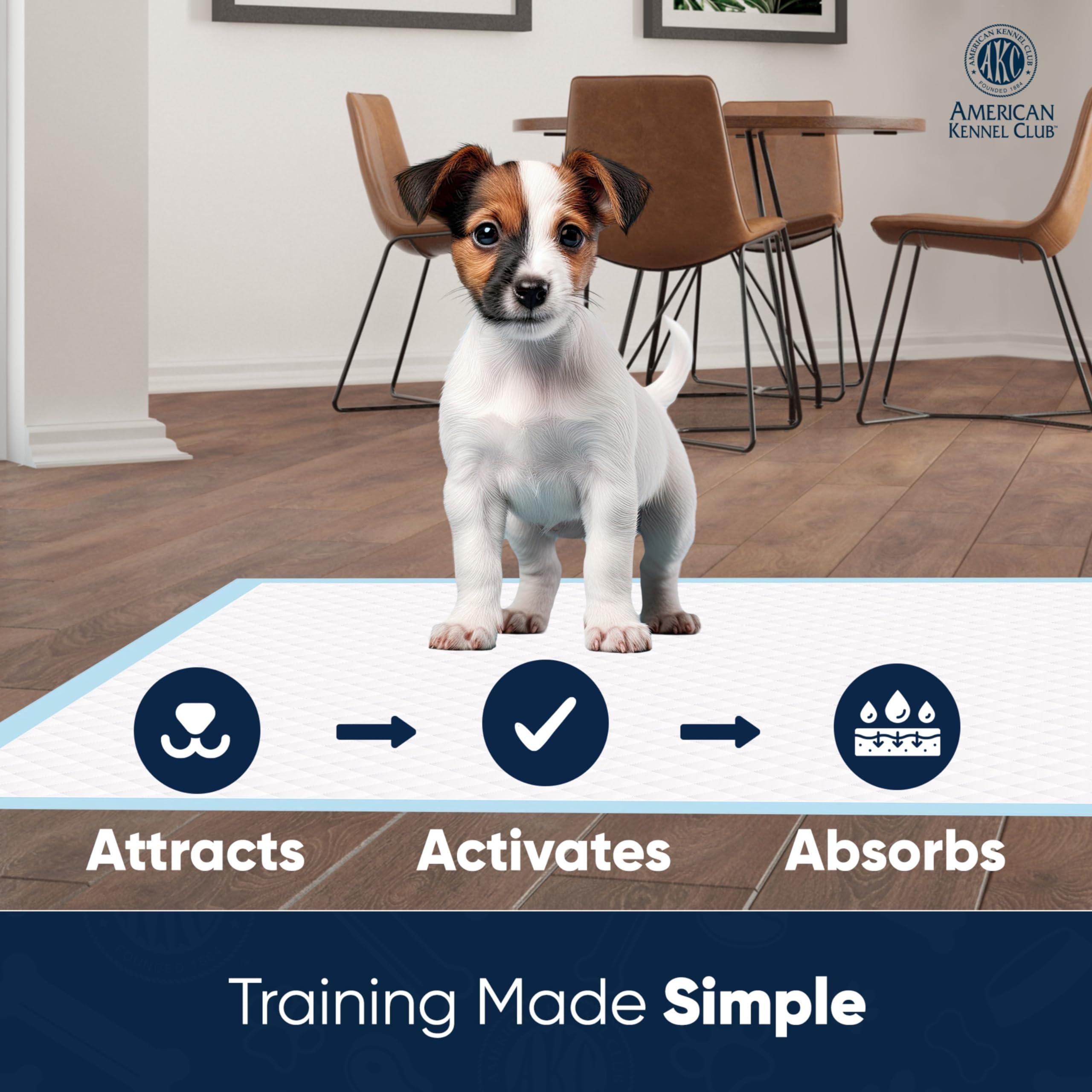 American Kennel Club gel séchant rapide intégré pour sols secs.