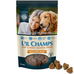 Friandises Lil Champs AKC à base de dinde, récompense idéale pour l'entraînement.