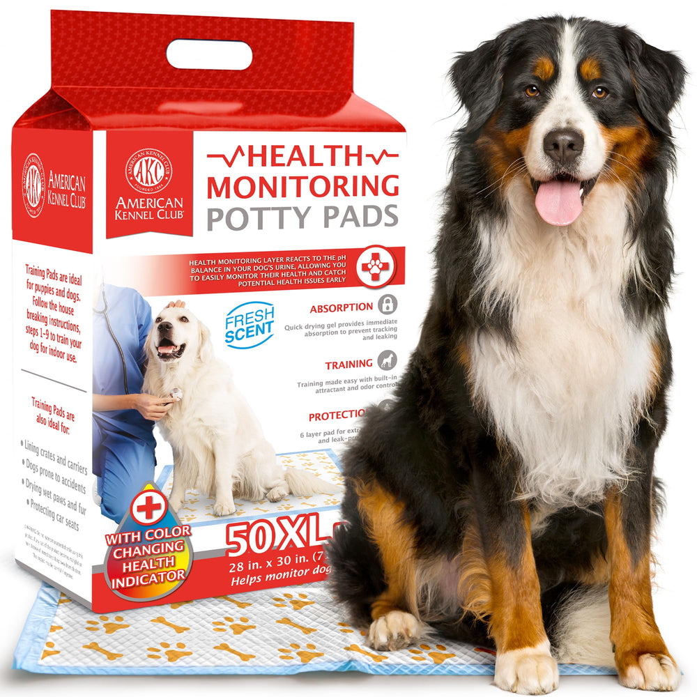 AKC Tapis chiot avance – indicateur couleur Santé pour surveiller le bien-être.