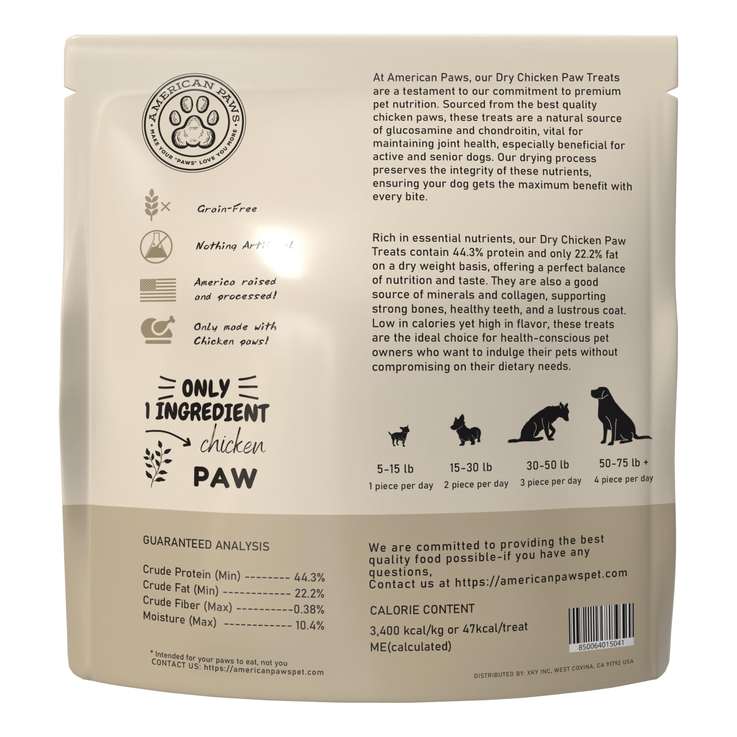 Odeur naturelle des pattes de poulet American Paws, parfum agréable.