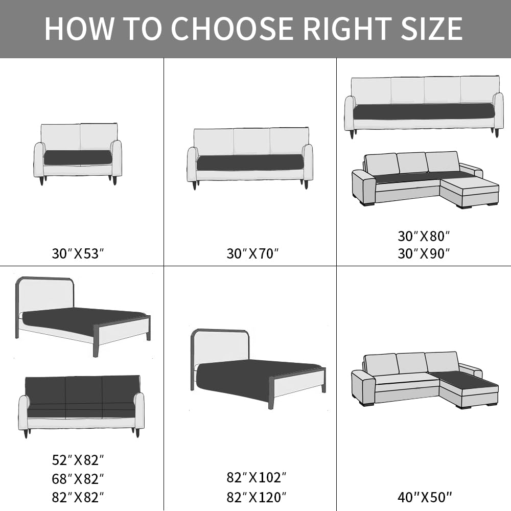 Ameritex couverture imperméable en plusieurs tailles pour canapé, lit et fauteuil.