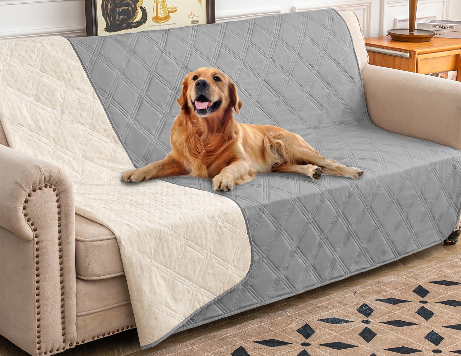 Ameritex housse imperméable pour lit chien protège contre les liquides.