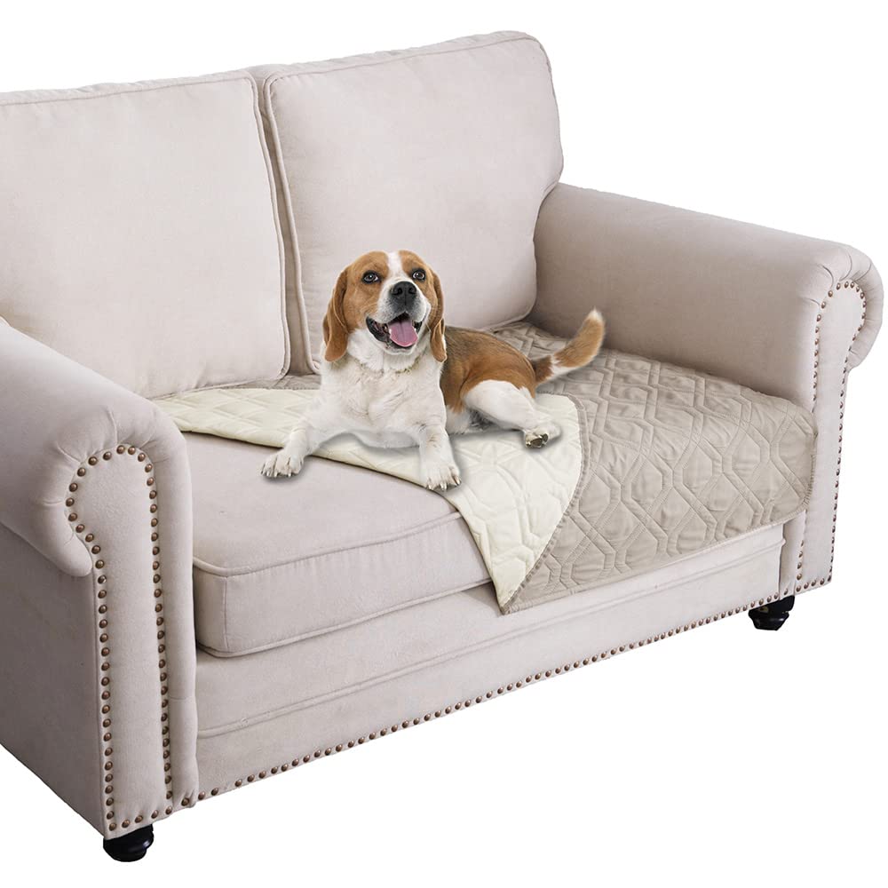Ameritex protège-meuble imperméable sur canapé, idéal pour chiens et chats.