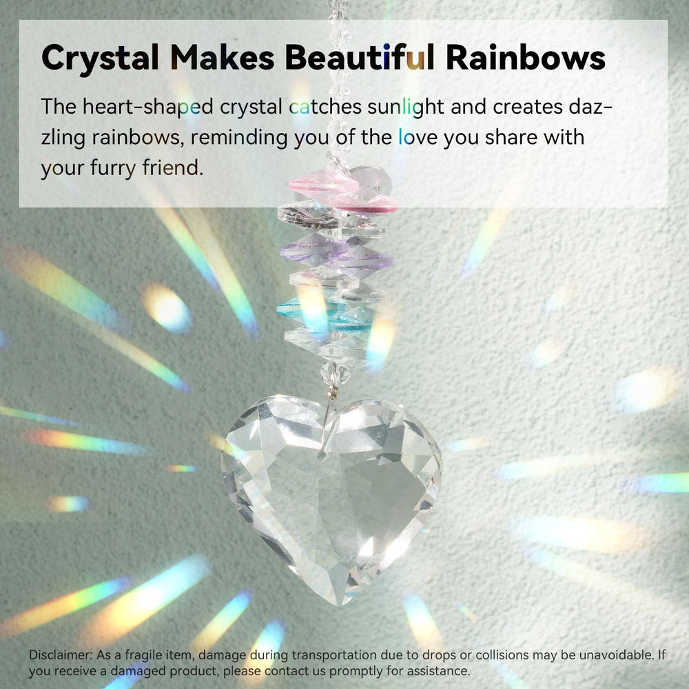 AMETHUARTZ diamants-forme-couronne suncatcher, éclats prismatiques qui dansent la lumière.