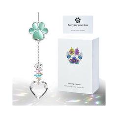 AMETHUARTZ Suncatcher Patte Cristal : souvenir tendre et reflets chatoyants pour se souvenir.