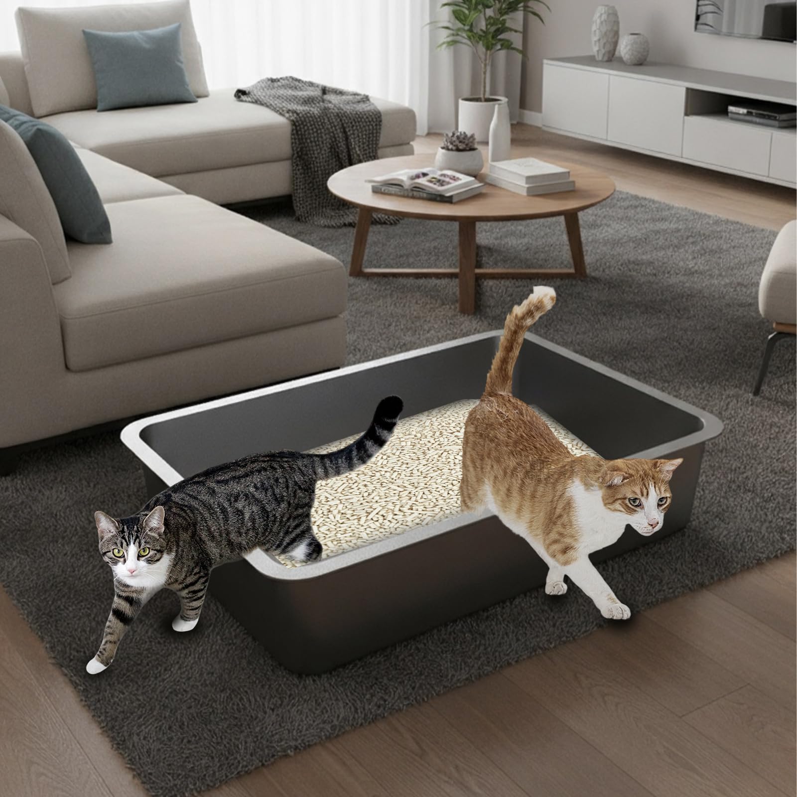 Pelle litière Amibud, kit pratique inclus et rangement facile.