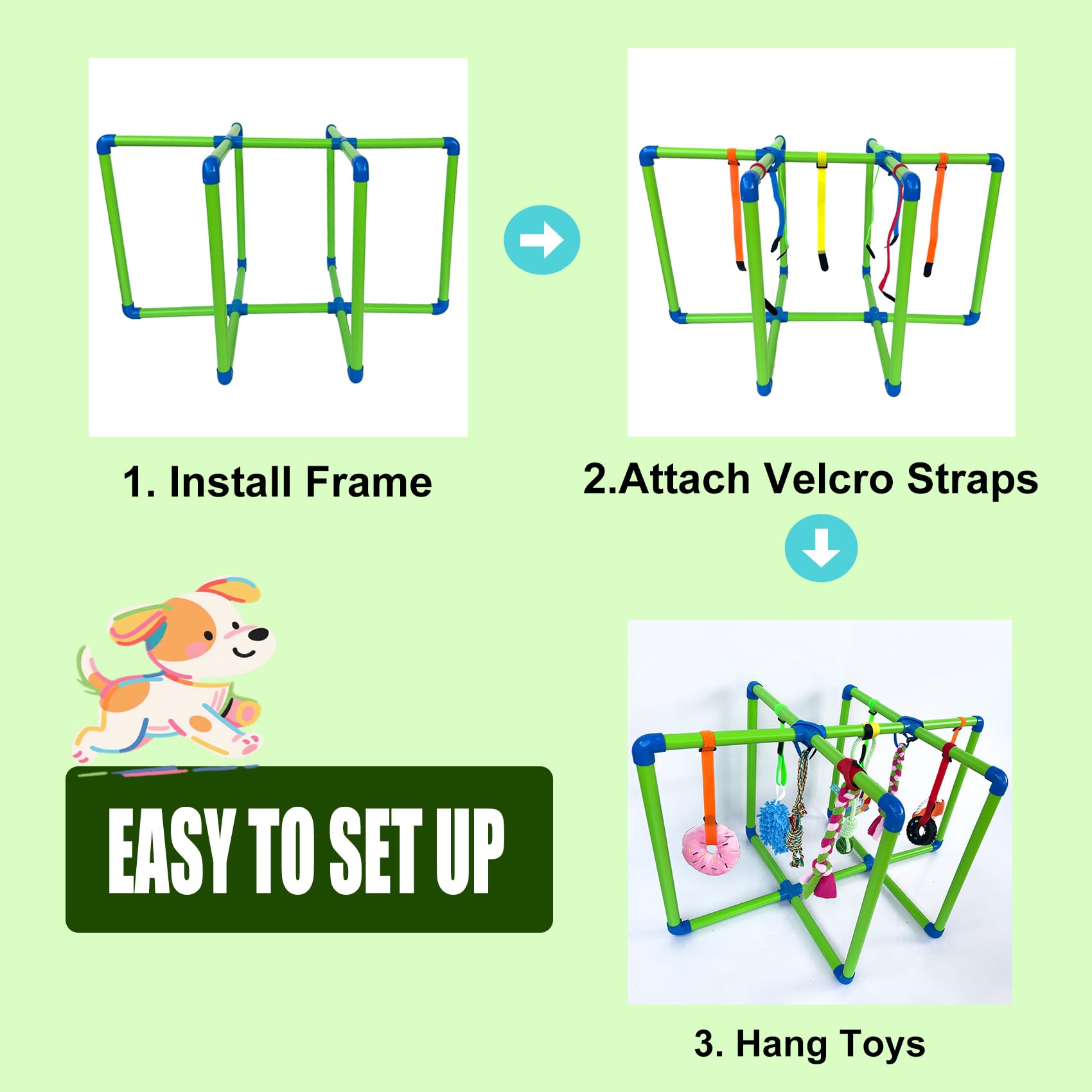 Puppy Play Gym Amlmpet, dimensions 80x57x48 cm pour espaces limités.